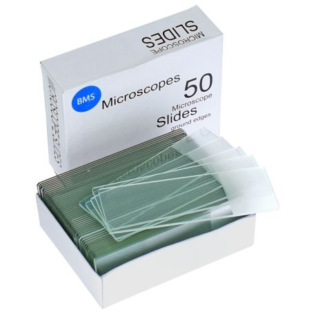 50 Portaobjetos de Cristal BCrown de 25,4 x 76,2 mm para Microscopía