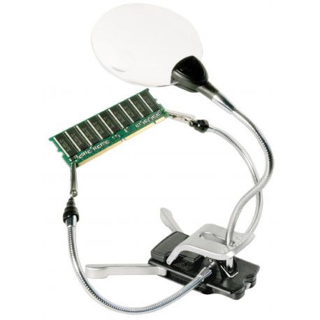 Lupa Articulada Bresser con 2 Brazos Largos/Pinzas - LED - 2X-4X