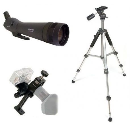 Kit Digiscoping 80EX - Telescopio zoom 24-72x + Adaptador + Trípode Aluminio