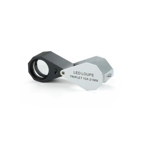 Lupa Triplete Acromática Plegable Euromex 10x 21 mm - LED Blanco