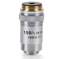 Objetivo DIN 45 mm Acromático S100x/1.25 para Microscopio Biológico
