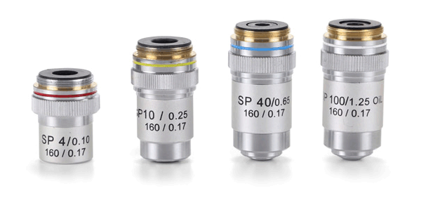 Objetivos incluidos con el Microscopio Binocular Euromex BioBlue EVO