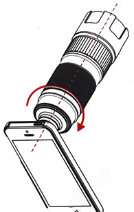 Teleobjetivo Khama para smartphone - Esquema de instrucciones B